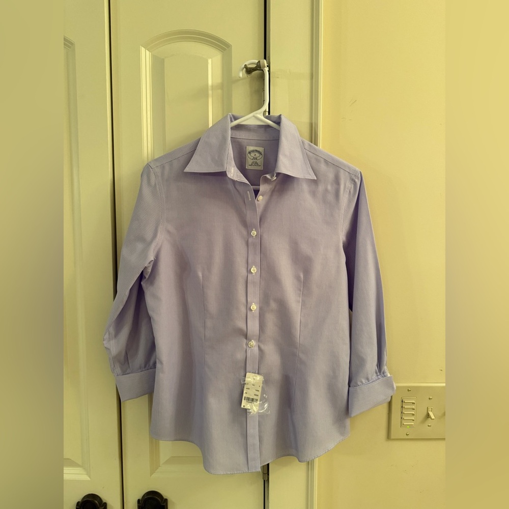 NWT Brooks Brothers 346 Non Iron Fitted Dress Shirt Size 2 💜💜💜